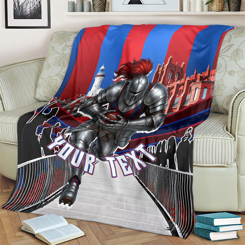 Personalised Newcastle Knights Rugby Blanket Armored Knight Mascot City Landmark Graphic