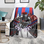 Personalised Newcastle Knights Rugby Blanket Armored Knight Mascot City Landmark Graphic