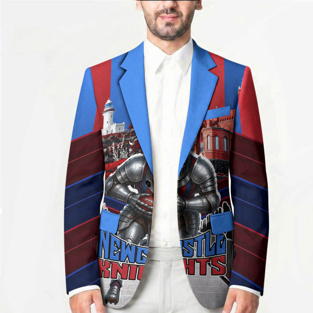 Personalised Newcastle Knights Rugby Blazer Armored Knight Mascot City Landmark Graphic