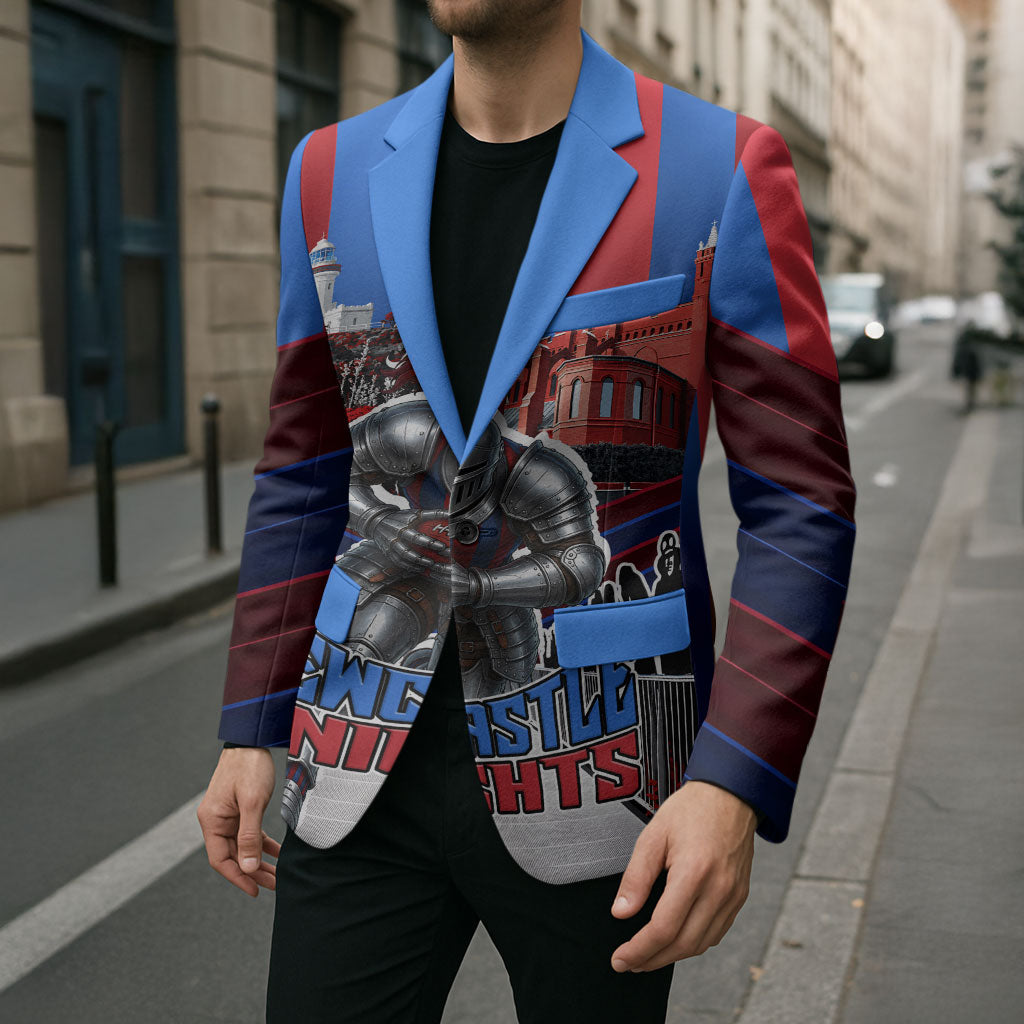 Personalised Newcastle Knights Rugby Blazer Armored Knight Mascot City Landmark Graphic
