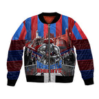 Personalised Newcastle Knights Rugby Bomber Jacket Armored Knight Mascot City Landmark Graphic