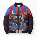 Personalised Newcastle Knights Rugby Bomber Puffer Jacket Armored Knight Mascot City Landmark Graphic