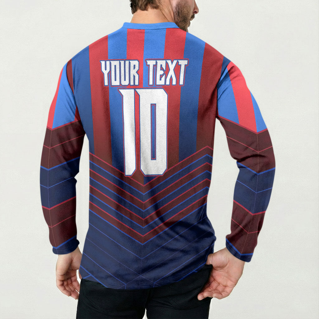 Personalised Newcastle Knights Rugby Button Sweatshirt Armored Knight Mascot City Landmark Graphic