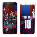 Personalised Newcastle Knights Rugby 4 in 1 Can Cooler Tumbler Armored Knight Mascot City Landmark Graphic