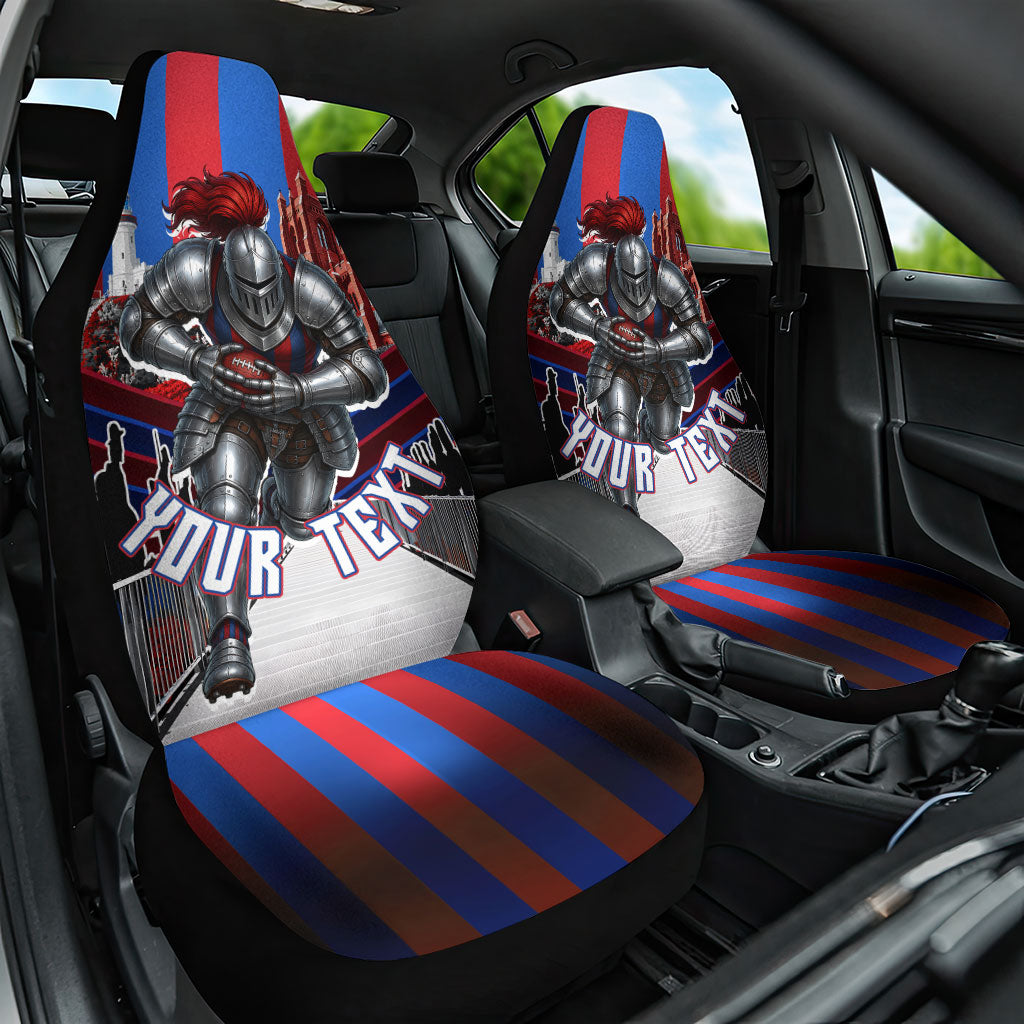 Personalised Newcastle Knights Rugby Car Seat Cover Armored Knight Mascot City Landmark Graphic