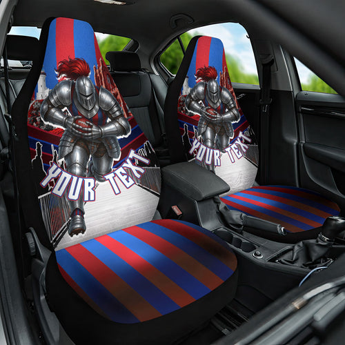Personalised Newcastle Knights Rugby Car Seat Cover Armored Knight Mascot City Landmark Graphic