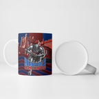 Personalised Newcastle Knights Rugby Ceramic Mug Armored Knight Mascot City Landmark Graphic