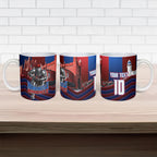 Personalised Newcastle Knights Rugby Ceramic Mug Armored Knight Mascot City Landmark Graphic