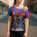 Personalised Newcastle Knights Rugby Cross Shoulder Shirt Armored Knight Mascot City Landmark Graphic
