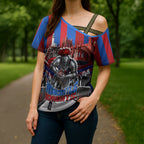 Personalised Newcastle Knights Rugby Cross Shoulder Shirt Armored Knight Mascot City Landmark Graphic