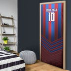 Personalised Newcastle Knights Rugby Door Cover Armored Knight Mascot City Landmark Graphic