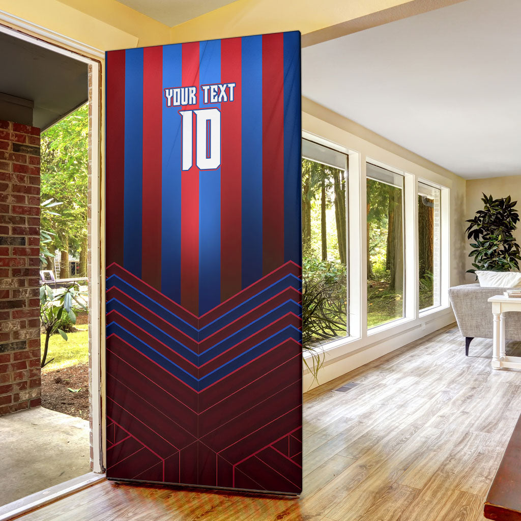 Personalised Newcastle Knights Rugby Door Cover Armored Knight Mascot City Landmark Graphic