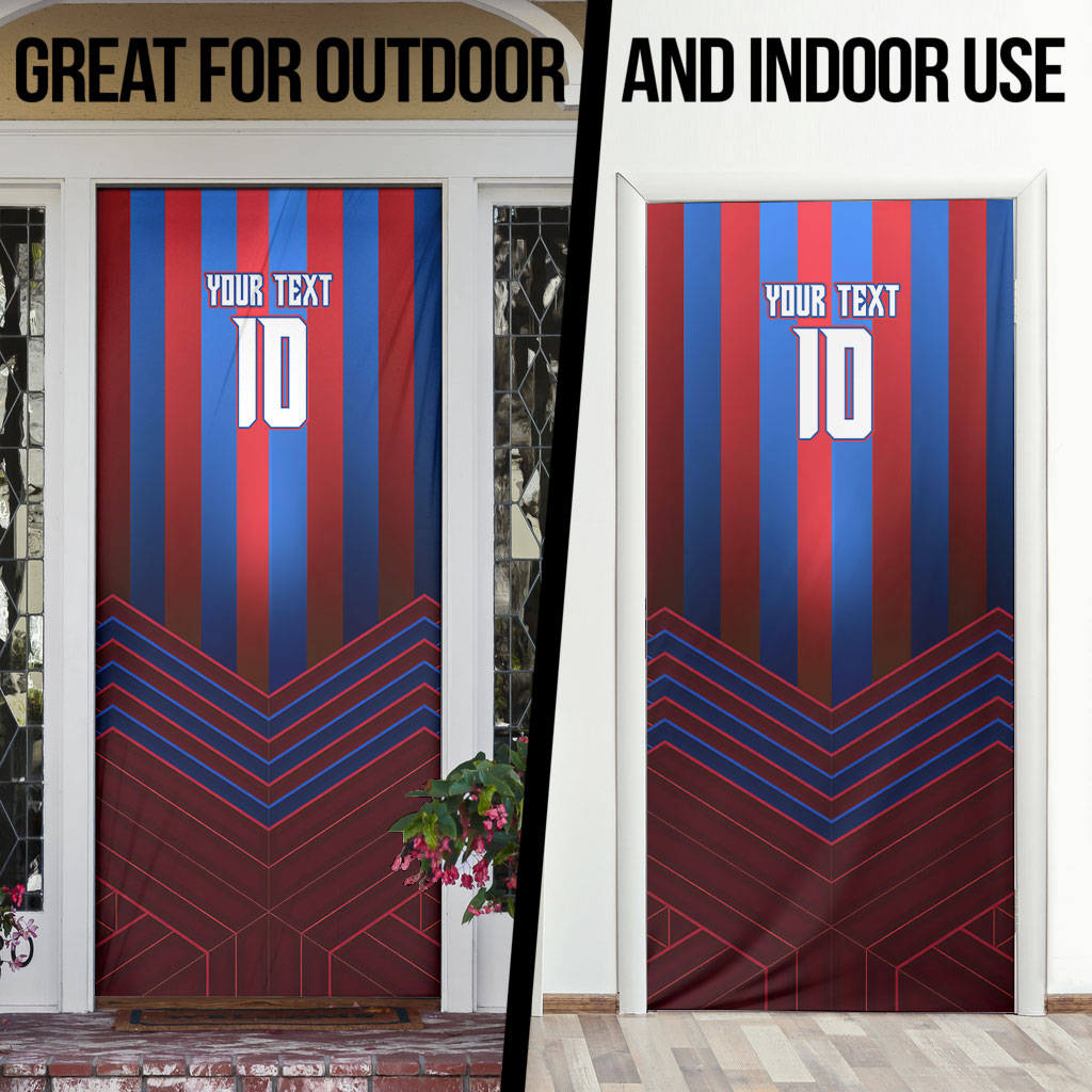Personalised Newcastle Knights Rugby Door Cover Armored Knight Mascot City Landmark Graphic