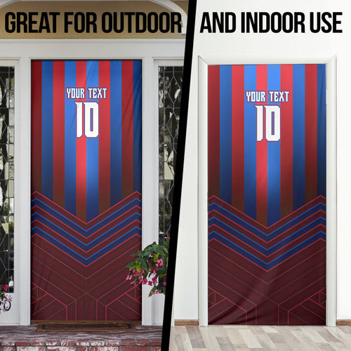 Personalised Newcastle Knights Rugby Door Cover Armored Knight Mascot City Landmark Graphic