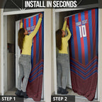Personalised Newcastle Knights Rugby Door Cover Armored Knight Mascot City Landmark Graphic