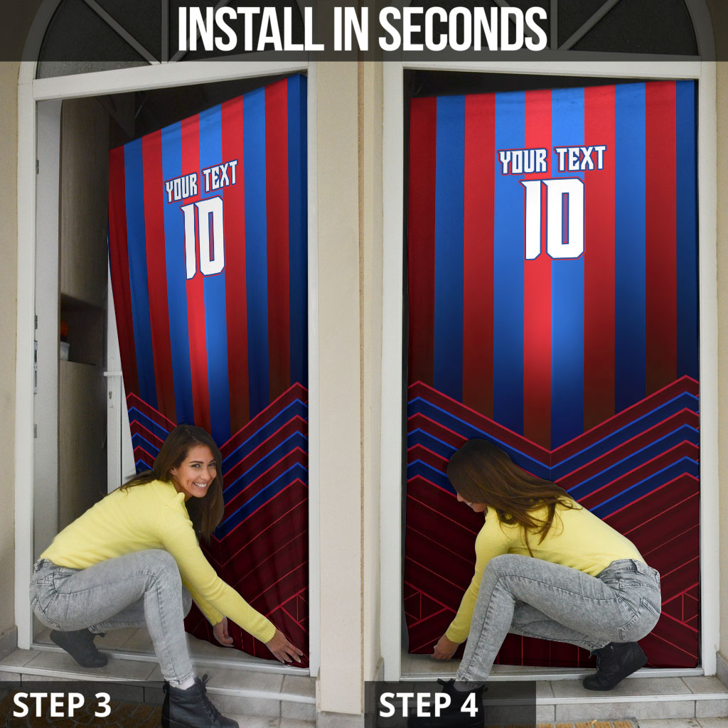 Personalised Newcastle Knights Rugby Door Cover Armored Knight Mascot City Landmark Graphic