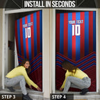 Personalised Newcastle Knights Rugby Door Cover Armored Knight Mascot City Landmark Graphic
