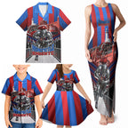Personalised Newcastle Knights Rugby Family Matching Tank Maxi Dress and Hawaiian Shirt Armored Knight Mascot City Landmark Graphic
