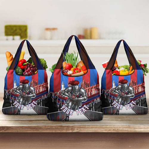 Personalised Newcastle Knights Rugby Grocery Bag Armored Knight Mascot City Landmark Graphic
