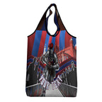 Personalised Newcastle Knights Rugby Grocery Bag Armored Knight Mascot City Landmark Graphic