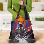 Personalised Newcastle Knights Rugby Grocery Bag Armored Knight Mascot City Landmark Graphic