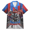 Personalised Newcastle Knights Rugby Hawaiian Shirt Armored Knight Mascot City Landmark Graphic