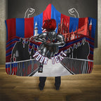 Personalised Newcastle Knights Rugby Hooded Blanket Armored Knight Mascot City Landmark Graphic
