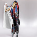 Personalised Newcastle Knights Rugby Hooded Blanket Armored Knight Mascot City Landmark Graphic