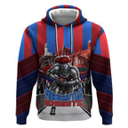 Personalised Newcastle Knights Rugby Hoodie Armored Knight Mascot City Landmark Graphic