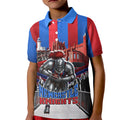 Personalised Newcastle Knights Rugby Kid Polo Shirt Armored Knight Mascot City Landmark Graphic