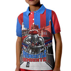 Personalised Newcastle Knights Rugby Kid Polo Shirt Armored Knight Mascot City Landmark Graphic