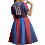 Personalised Newcastle Knights Rugby Kid Short Sleeve Dress Armored Knight Mascot City Landmark Graphic