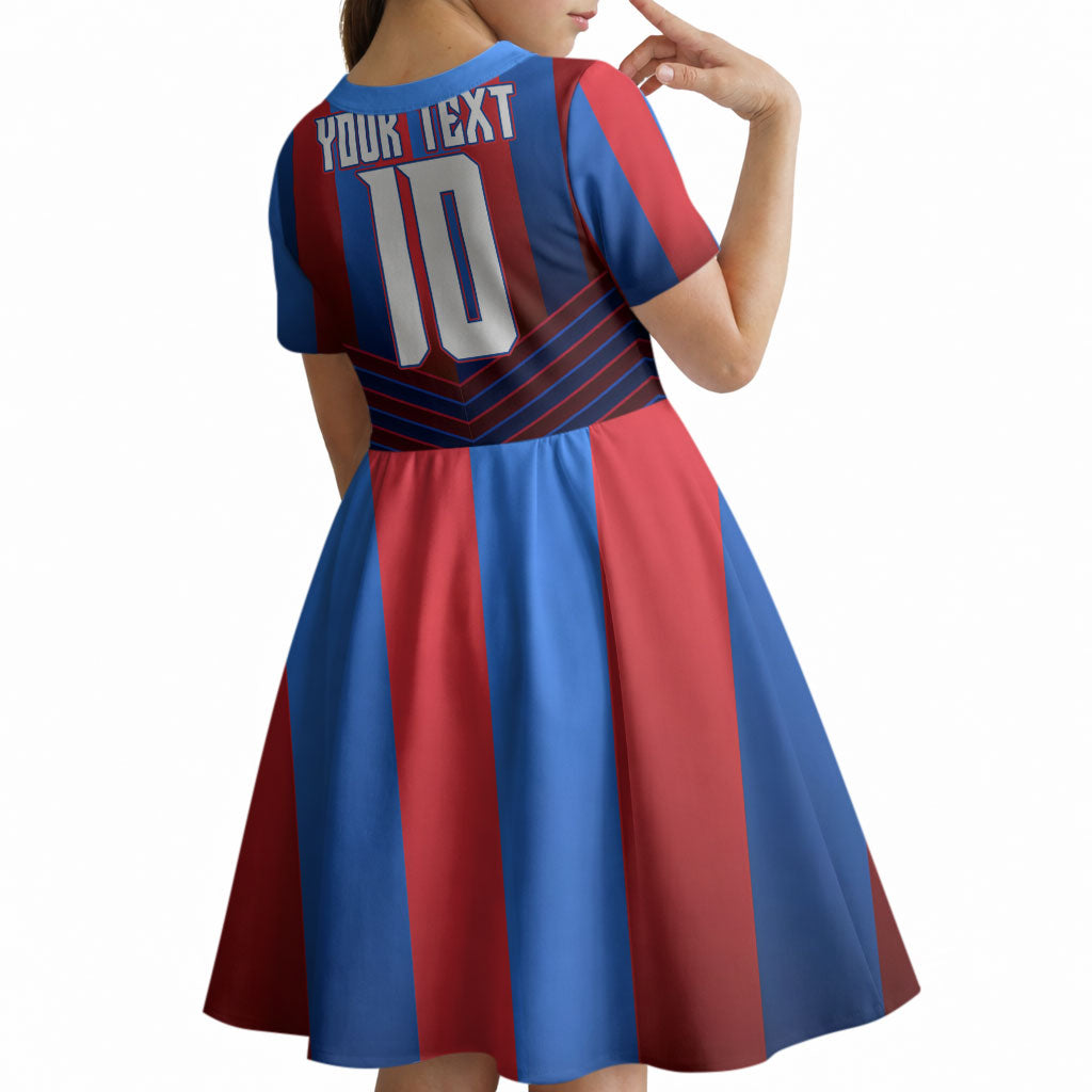Personalised Newcastle Knights Rugby Kid Short Sleeve Dress Armored Knight Mascot City Landmark Graphic