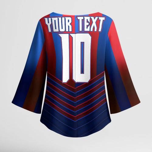 Personalised Newcastle Knights Rugby Kimono Sleeve Blouse Armored Knight Mascot City Landmark Graphic