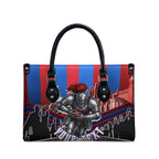 Personalised Newcastle Knights Rugby Leather Bag Armored Knight Mascot City Landmark Graphic