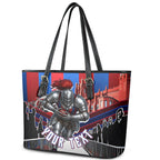Personalised Newcastle Knights Rugby Leather Tote Bag Armored Knight Mascot City Landmark Graphic