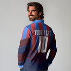 Personalised Newcastle Knights Rugby Long Sleeve Polo Shirt Armored Knight Mascot City Landmark Graphic