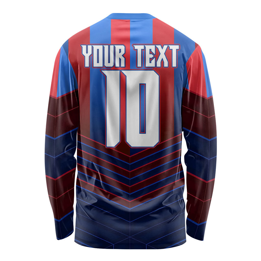 Personalised Newcastle Knights Rugby Long Sleeve Shirt Armored Knight Mascot City Landmark Graphic