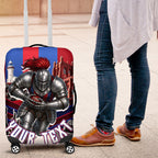 Personalised Newcastle Knights Rugby Luggage Cover Armored Knight Mascot City Landmark Graphic