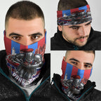Personalised Newcastle Knights Rugby Neck Gaiter Armored Knight Mascot City Landmark Graphic