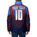 Personalised Newcastle Knights Rugby Padded Jacket Armored Knight Mascot City Landmark Graphic