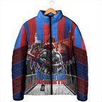 Personalised Newcastle Knights Rugby Padded Jacket Armored Knight Mascot City Landmark Graphic