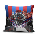 Personalised Newcastle Knights Rugby Pillow Cover Armored Knight Mascot City Landmark Graphic