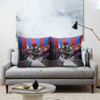 Personalised Newcastle Knights Rugby Pillow Cover Armored Knight Mascot City Landmark Graphic