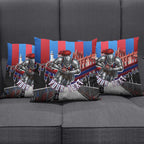Personalised Newcastle Knights Rugby Pillow Cover Armored Knight Mascot City Landmark Graphic