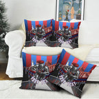 Personalised Newcastle Knights Rugby Pillow Cover Armored Knight Mascot City Landmark Graphic