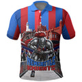 Personalised Newcastle Knights Rugby Polo Shirt Armored Knight Mascot City Landmark Graphic