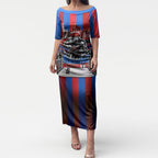 Personalised Newcastle Knights Rugby Puletasi Armored Knight Mascot City Landmark Graphic