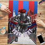 Personalised Newcastle Knights Rugby Puzzle Armored Knight Mascot City Landmark Graphic