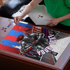 Personalised Newcastle Knights Rugby Puzzle Armored Knight Mascot City Landmark Graphic